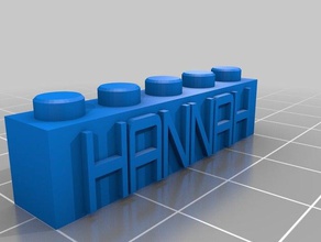 hannah mi personalizados bloque lego necklacekeychain de la construcción juguetes 3d print model - Mito3D