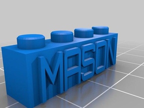 mason mi personalizados bloque lego necklacekeychain de la construcción juguetes 3d print model - Mito3D