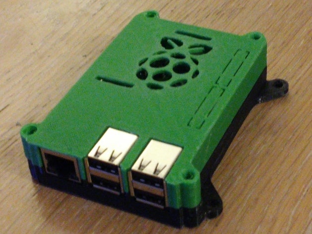 ahududu 2b+ durumda logo pi bilgisayar konut 3 raspberrypi raspberry vesa 3D print model - Mito3D