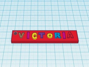 victoria name tag 3d printing 3d print model - Mito3D