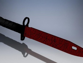 csgo baionetta crimson web nuovo di fabbrica video giochi counterstrike cs-go coltello 3d print model - Mito3D