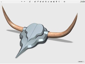 chave de gancho estilo texas outros touro crânio horn chifres 3d print model - Mito3D