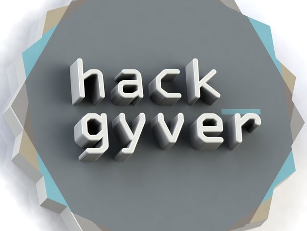 hackgyver logo decor badge hackerspace pins 3D print model - Mito3D