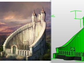 fantasia di castello gli edifici le strutture art rpg 3d print model - Mito3D