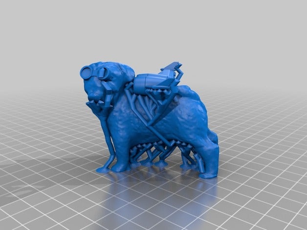 jetpack pug animals 3D print model - Mito3D
