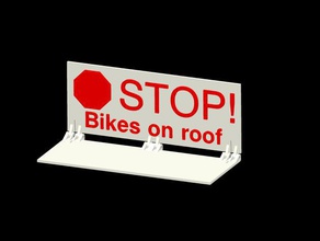 pop up warning sign bikes roof sport outdoors bicycle car hood popup 3d print model - Mito3D