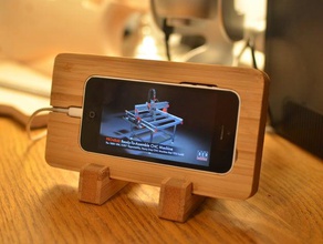 el iphone 5 5c simple pizarra de pie cnc la impresión 3d móvil bambú router stand 3d print model - Mito3D