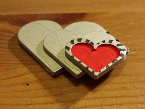 hearts pendants 3 friends accessories 3d print model - Mito3D