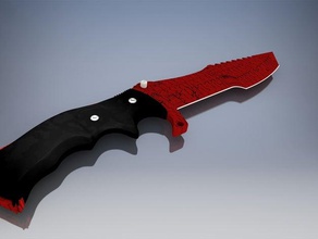csgo huntsman crimson web de l'usine nouvelle vidéo jeux counterstrike cs-go couteau 3d print model - Mito3D