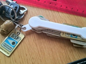 schraubenlose Schlüsselhalter - Organisation faltbar keybar keybone keychain Schlüsselanhänger keyholder key bar Schlüssel Knochen keine Schrauben um screws ziptie zip Band 3d print model - Mito3D