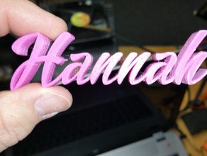 hannah nome de coisa sinais logotipos 3d print model - Mito3D