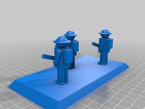 simple british infantry stand wargames toys 3d print model - Mito3D