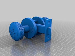 viking-themed door knob assembly Dekor 3d print model - Mito3D