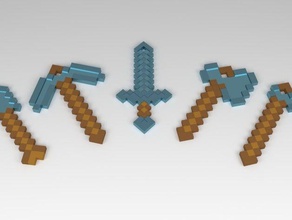 minecraft tool key chains toy game accessories 3d print model - Mito3D