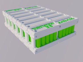 solar pv ev vehículo eléctrico 18650 modular paquete de batería reciclado residuos electrónicos baterías portátiles la electrónica soporte diy verde energía lipo reciclaje upcycle upcycling 3d print model - Mito3D
