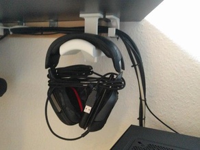 desk headphone hanger audio 3d print model - Mito3D