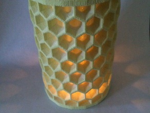 a nido d'ape tè paralume arredamento customizer honey comb stampante torture test t 3d print model - Mito3D