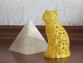 voronoi-Katze Kunst 3d print model - Mito3D