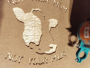 not your mom milk graffiti stencil cnc router 2d art 3d print model - Mito3D