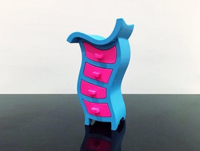 wonkey peito de gavetas recipientes dr seuss caixa do trinket 3d print model - Mito3D