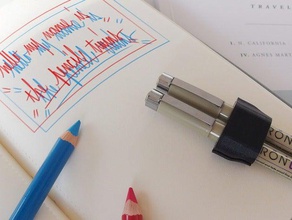 matita gemelli art strumenti anaglifi la calligrafia doppio portapenne 3d print model - Mito3D