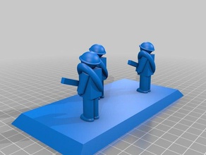 simple russian ww2 infantry stand wargames toys 3d print model - Mito3D