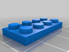 2x3 flach tijolo construção brinquedos personalizado 3d print model - Mito3D