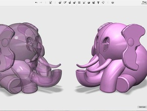 elefante makeredchallenge animais 3dmodel o design cor-de-rosa 3d print model - Mito3D