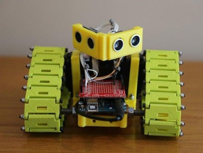 tom tri-track triple servo robot tank chassis robotics 3d print model - Mito3D