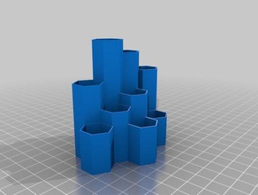 hexagonal pen pot 3d printing 3d print model - Mito3D
