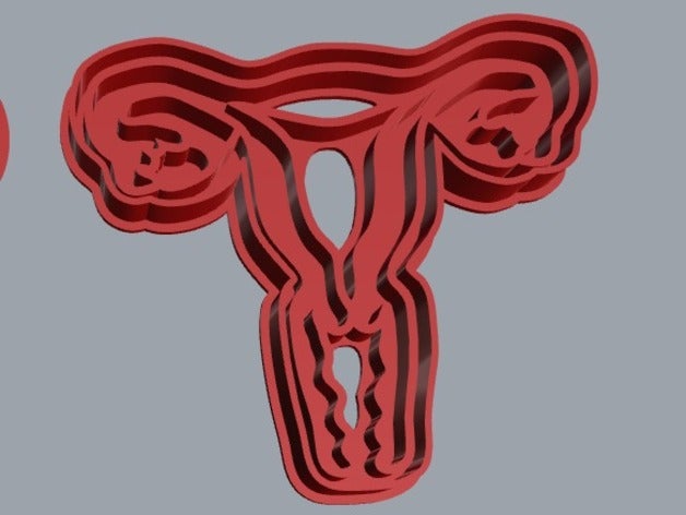 female reproductive system cookie cutter art 3D print model - Mito3D