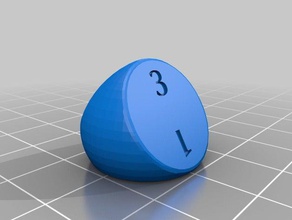 3-sided die dice openscad parametric 3d print model - Mito3D
