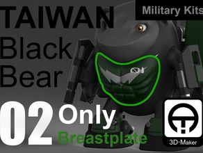 taiwan black bear military only breastplate toys games figure 3d print model - Mito3D