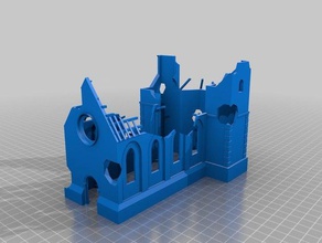 destroyed church buildings structures 1100 fow scale model wargaming 3d print model - Mito3D