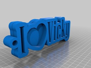 vicky el día de san valentín amor llavero la percha 3d impresión llaveros alfabet alfabetical clave cadena regalos 3d print model - Mito3D