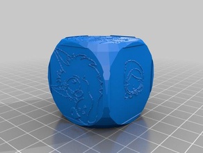my customized dice engraved images 3d print model - Mito3D