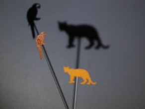 gölge Tiyatrosu vahşi hayvanlar paket mizahı 3d print model - Mito3D