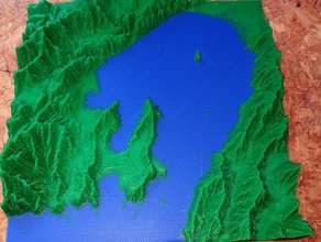 wellington harbour topo durchsucht Replikate dem linz Karte Neuseeland Gelände Topographie 3d print model - Mito3D