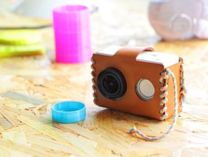 xiaomi gopro leather case art action cam camera go pro laser lasercut lasercutter lasercutting cut cutter leathercase mount protection protector yi 3d print model - Mito3D