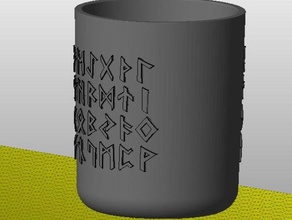 runes cup containers 3d print model - Mito3D