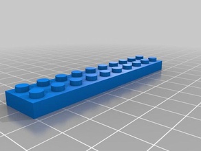 breve pezzo di base 10x2 costruzione i giocattoli personalizzato 3d print model - Mito3D