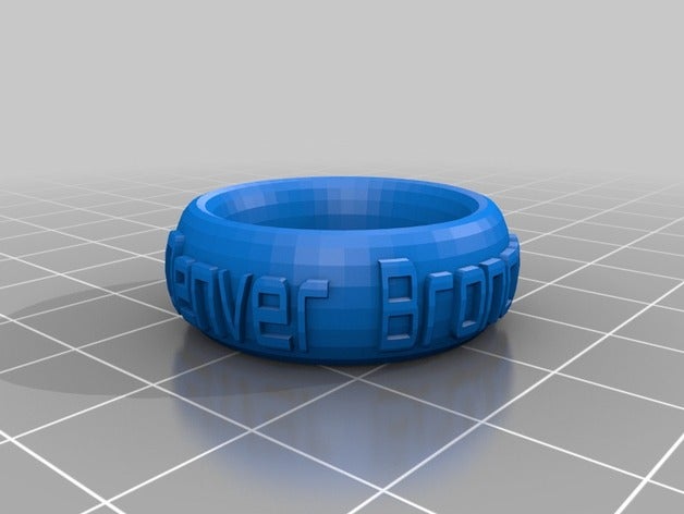 denver broncos anello moda personalizzato 3D print model - Mito3D