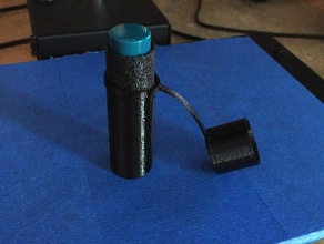 quick stash tube easy keychain latch accessories capstick flexible money holder 3d print model - Mito3D
