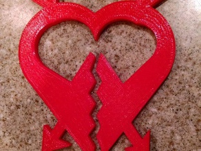 flecha doble corazón chip clip cocina de comedor chip-clip cupido-flechas amor san valentín 3d print model - Mito3D