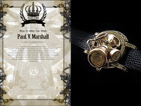 steampunk gas mask accessory bracelets paultini sundial watch watch-case case 3d print model - Mito3D