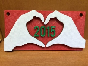 ellerini kalpleri işaretler logoları asllexicon Noel dekorasyon süsü hediye kalp Sevgililer Günü tatil süsleme dekor süslemeleri yeni yıl hediyesi logosu işareti kartı olsen mevcut prusa işaretleri logolar işaret dilini tinkercad todd hediyeleri 3d print model - Mito3D