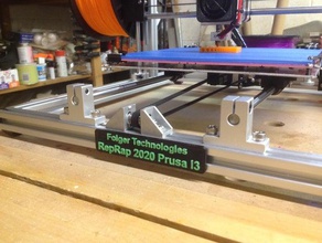 targhetta folger reprap 2020 prusa i3 3d la stampante accessori 3d print model - Mito3D
