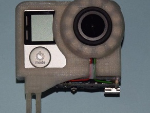 go pro hero 4 framewith adafruit neo pixelring luce fotocamera 3d print model - Mito3D