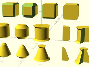biselados primitivas openscad también las cuñas 3d la impresión bisel sector circular filete biblioteca secuencia de comandos 3d print model - Mito3D
