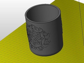 rune cup 2 containers 3d print model - Mito3D